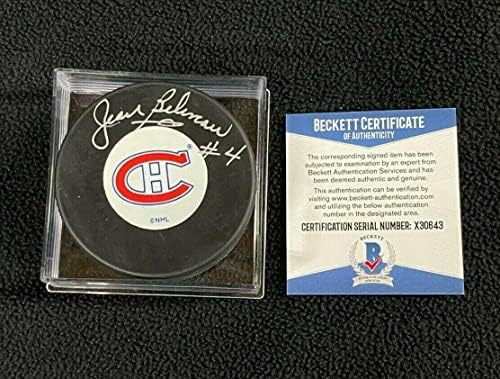 Jean Beliveau assinou Montreal Canadiens Puck Beckett Coa - Pucks autografados da NHL