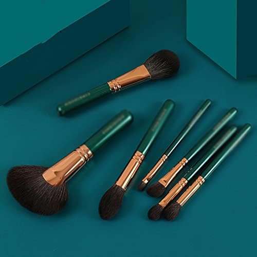 Walnuta 7pcs Profissional Faça o pincel Configure o kit de ferramentas de escova de cabelo verde de maquiagem