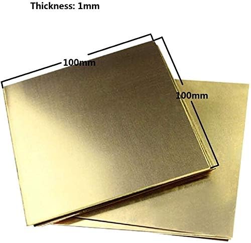 Folha de latão Huilun Folha de metal de cobre Placa de latão pura 1mm* 100mm* 100mm para artesanato de metal placas de latão