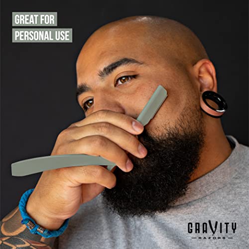 Pacote profissional de barbear reta - kit de barbear em aço inoxidável com 20 lâminas premium de gravidade