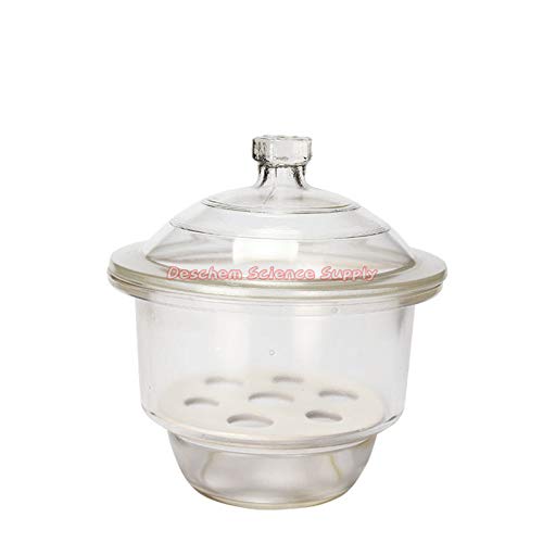 Jarra de dessecador de vidro DeSchem 180mm, secador de dessicador de laboratório de 7 com placa de porcelana