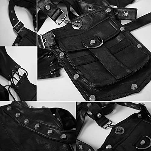 Bolsa de cintura bolsa de cintura fanny pack crossbody motocicleta portador de telefone carteira vintage couro casual fashion doypack gothic festival figurino de quadril bolsa para mulheres homens