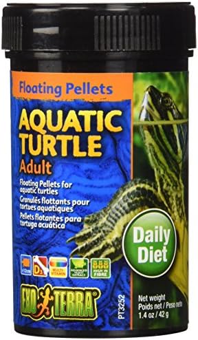 EXO TERRA adulto alimentos para tartarugas aquáticas, pellets flutuantes para répteis, 1,4 oz., Pt3252