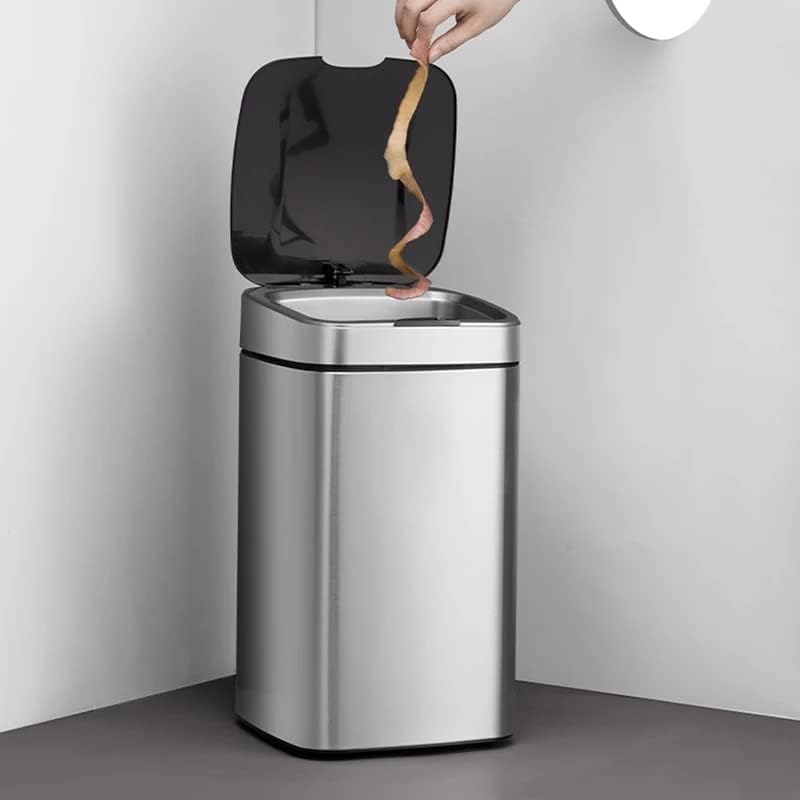 N/A Kitchen Smart Lixo pode sensor automático Lixo de aço inoxidável pode lixo automático de lixo