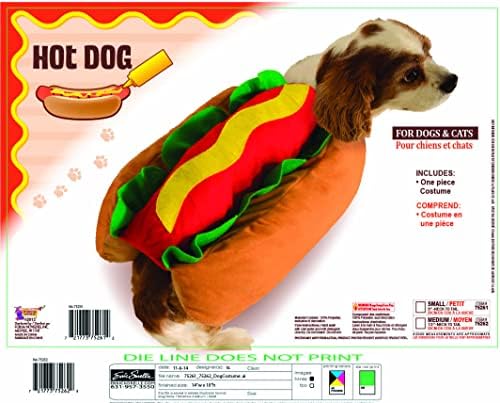 Fórum Novelies 75261 Hot Dog Doggie Pet Costume, pequeno, pacote de 1, multicoloria
