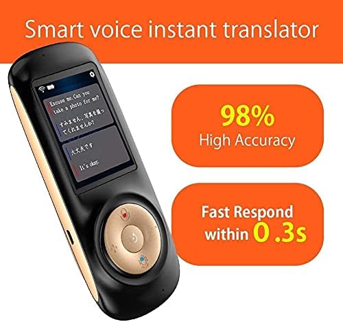 Dispositivo de Tradutor de Linguagem DailyInt Dispositivo Dispositivo Dispositivo de Voz de duas maneiras Suporte 70 Idiomas para negócios de aprendizado de viagem Business, tela de 2,4 polegadas