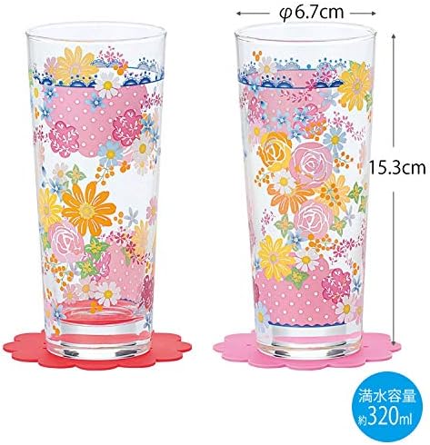 Conjunto de copos de par de flores elegantes do copo 320ml G076-T222