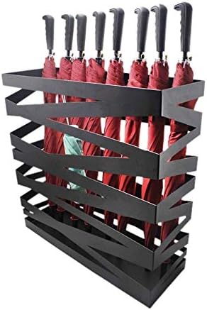 DMUniz Umbrellas Brick Metal Umbrella Stand preto - armazenamento para bastões de caminhada, decoração de entrada