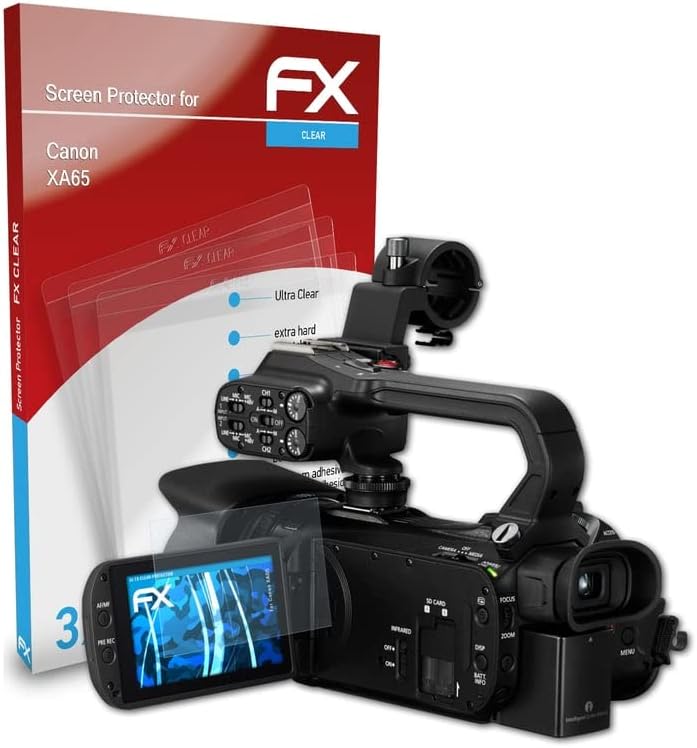 AtFolix Screen Protection Film Compatível com o protetor de tela Canon XA65, filme de proteção Ultra-Clear FX