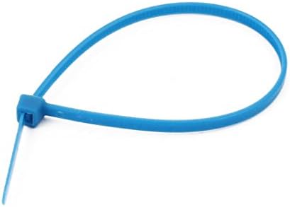 Aexit 3mm x dobra de 150 mm de travamento de nylon de 150 mm amarra o arame industrial pesado zíper de cinta dobradiças azul 100pcs