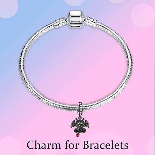 Laziao Jewelry Christmas Cherm Charm para Bracelets Colar, 925 contas de prata esterlina com zirconia cúbica, Feliz Aniversário