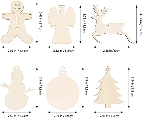 30pcs de Natal Fatias de madeira Torda em forma de enfeites pendurados decorações de madeira Acessórios DIY Pequenos pingentes para ornamentos decorativos de árvore de Natal