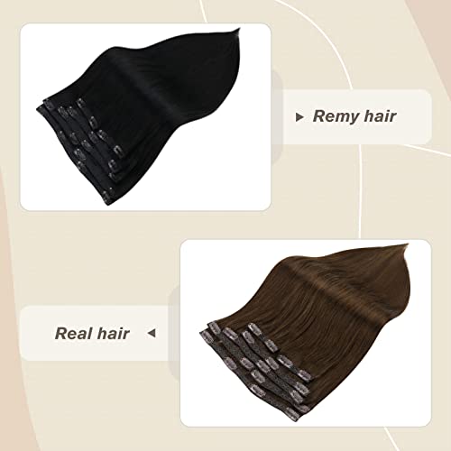Clipe fshine em extensões de cabelo Extensões de cabelo humano jato preto pacote de cabelo humano reto Remy Remy de cabelo liso