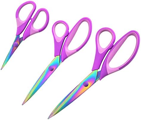 Craft Scissors Bundle, tesoura de costura com lâminas de aço inoxidável afiadas e alças macias, tesouras de tecido multiuso