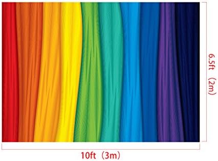 Kate 10x6.5ft Fotografia de arco -íris colorida Caso -pano de fundo de sete cores fundo para crianças estúdio fotográfico