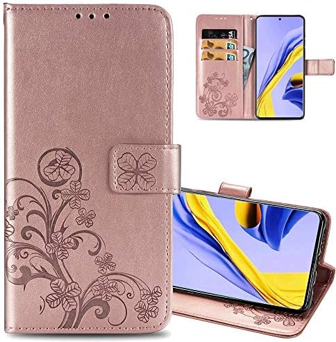 Isadenser Samsung A71 5G Case Galaxy A71 5G Caso Lucky Clover Design Com com um portador de cartão de crédito de fechamento