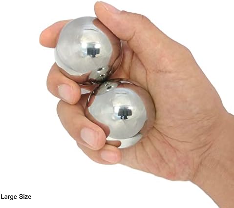 Top Chi 2,3 lb. 2 polegadas Solid Solleless Stone Baoding Balls com bolsa de transporte. Bolas de saúde chinesas que não quinam para terapia manual, exercício e alívio do estresse