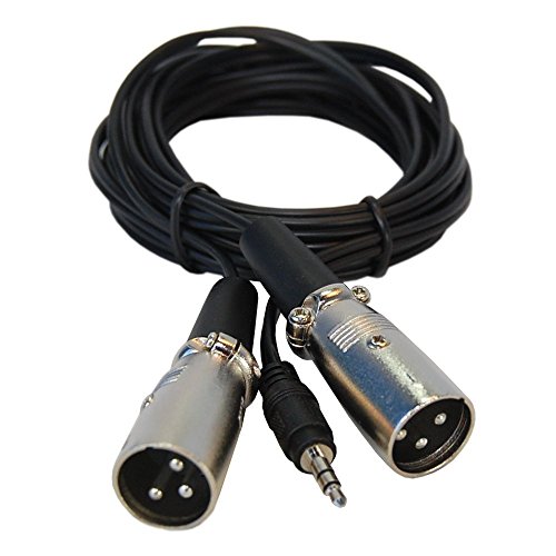 Hqrp 1/8 para duplo xlr plugs machos cabos de cabos para Behringer B2031A Studio/M-Audio Bx5a Monitores/M-Audio BX5 D2 Plus HQRP Modelaster
