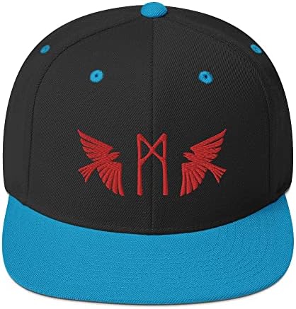 Viking Mannaz Rune Odin Raven Hat pagão Nórdico Futhark Runes Snapback Cap