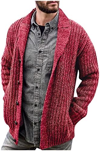 Cardigan de suéter de pele falsa masculina Europa e America Solid Color Manga longa Sweater Sweater Casaco de suéter de manga