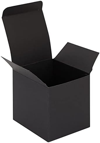 Caixas de presente de papel preto kraft, conjunto de granel com fita e adesivos