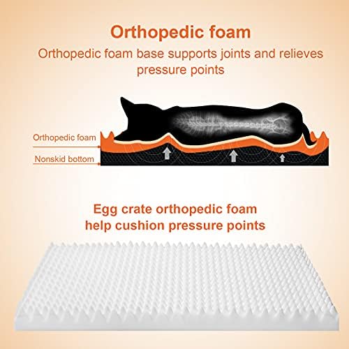 Eheyciga Ortopédico Camas para cães para cães grandes/médios/pequenos, ovo Bate Bed Bed Dog tapete com tampa removível