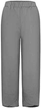 Calças Capri para mulheres Calças de verão leves casuais Cantura elástica solta Caprass calças largas de perna larga calça