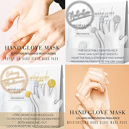 Máscara manual profissional dlux - 5 pacotes de 2 luvas de máscara de mão nutritiva, luvas hidratantes ricas em proteínas para