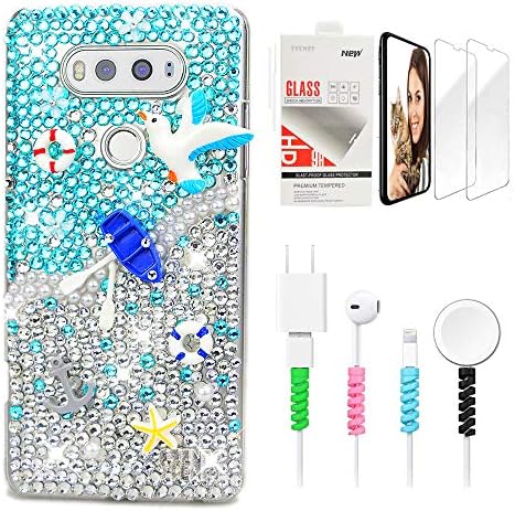 Caixa de telefone Stenes Bling Compatível com LG Stylo 5 / Stylo 5V / Stylo 5 Plus - Stylish - 3D Sparkle Series Flowers Flowers