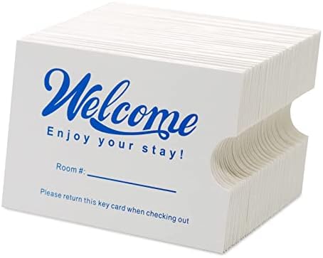 Gialer 250pack Hotel & Motel Principais envelopes de cartões bem -vindos Aproveite a sua estadia Magnetic Strip Door Cart.