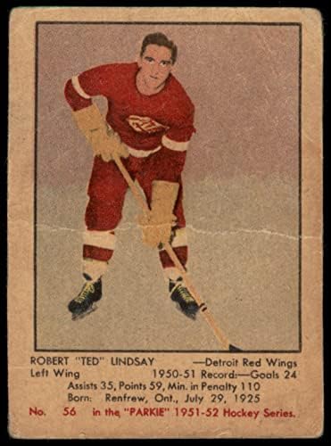 1951 Card de hóquei de Parkhurst de 195156 Ted Lindsay do Detroit Red Wings Grade Good Good Good Good Good Good Good Good Good Good