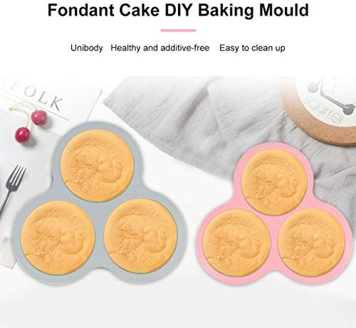 Hemoton Cookie Cutters Bolo estêncil 2pcs Moldes de sabão de silicone 3 Cavidades Bolo Cubo de gelo bandeja de chocolate Molde