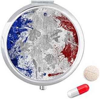 France Flag Country City Culture Caso Case Pocket Medicine Storage Dispensador de contêiner
