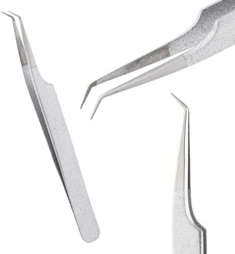 My Lash Tools Fiber Tip Lash Tweezers para extensão de cílios Curvados Tweezer de 45 graus de 45 graus Melhor para volume,