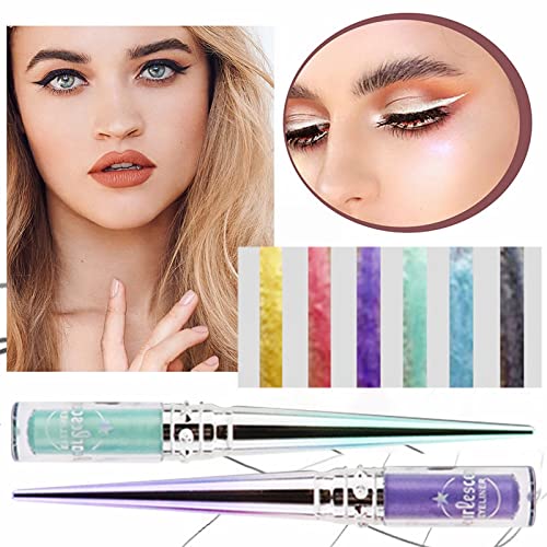 Eyeliner olhos sensíveis cor maquiagem colorida líquido líquido nova 6 cores suor suor não descoloração arco -íris