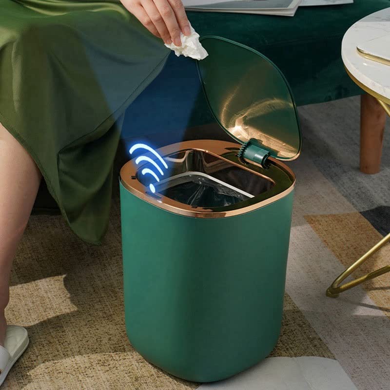 YCFBH Smart Sensor Lixo Lixo da cozinha do banheiro Lixo do banheiro pode indução automática lixo à prova d'água com tampa