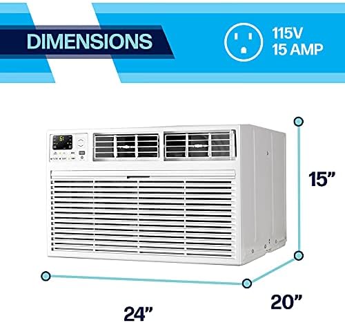Artic Wind 115V 8.000 BTU Digital através do ar condicionado e aquecedor de parede para salas de média largo até 350 pés