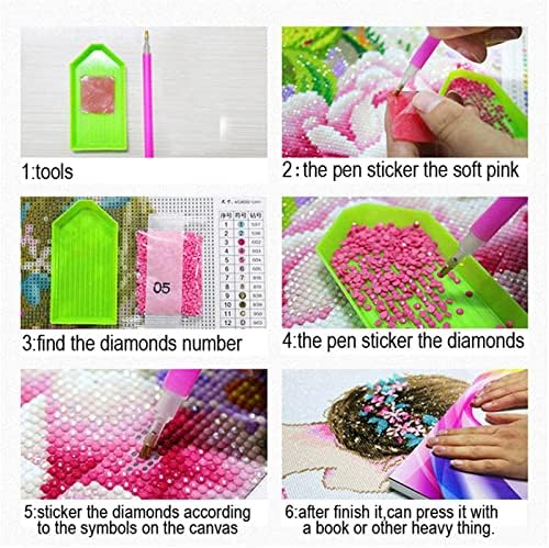 Lírios de água de pintura de diamante grande por kits de números, DIY 5D Diamond Diamond Square Prain Frill Stitch Crystal
