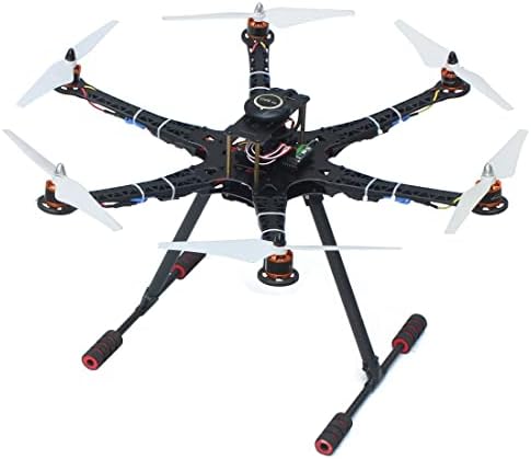 Qwinout diy rc 6 eixos 550 aeronaves fpv kit de drone kit hexacopter GPS PXI Voo Control com tela de 7 polegadas LCD Handeld