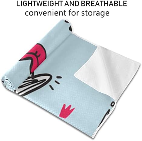Aunhenstern Yoga Blanket Cartoon-Girl-Heart-Lips Yoga Tootes Yoga Mat Toalha