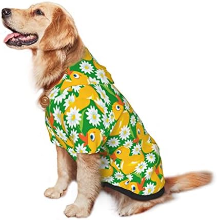 Capuz de cachorro grande com capuz de borracha-daisy-floral de roupas de estimação com chapéu de gato macio casaco x-large