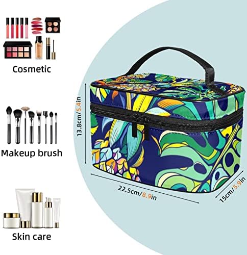 Bolsa de maquiagem de viagem Yoyoamoy, colorido de abacaxi de abacaxi verão grande bolsa de cosméticos maquiagem organizadora