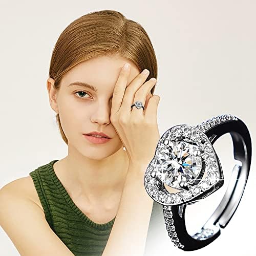 2023 novo diamante promessa de diamante Solitaire redondo sterlings anel com platina banhada a erva Moissanita fez imitação de 925 para mulheres anéis anel de fantasia