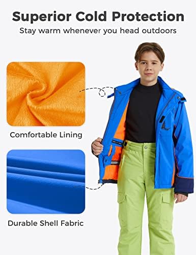Wantdo Kids Boys 'Water impermeável casaco de inverno lã de jaqueta de esqui com capuz isolada com capuz