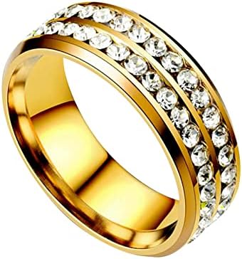 2023 Novo aço de titânio aço duplo anel de diamante coreano moda moda aço inoxidável diamante casal anel calmo anel