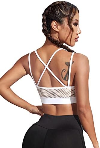 FLOERNS Women's Hollow Out Criss Cross Cross Suporte Yoga Gym Sports Bras