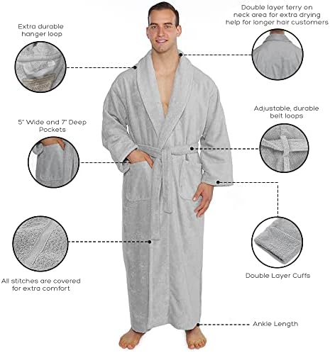 Turkishtowels mass e feminino original Terry Shawl Robe de banho turco