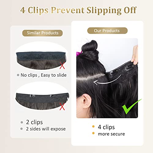 Extensão de cabelo de arame invisível Nannan com fita de fio transparente Tamanho ajustável 4 Clipes seguros de cabelos sintéticos
