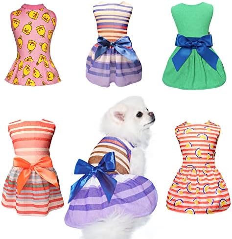 Vestido de cachorro Tony Hoby, vestido de verão de cachorro, roupas de cachorro vestido macio e respirável para cachorro médio pequeno