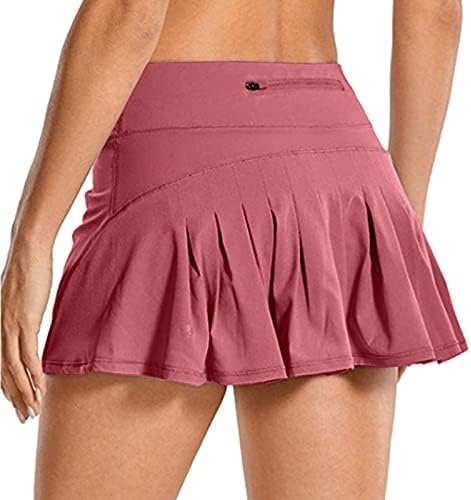 Flowy Pleated Athletic Skorts Saias com shorts Skorts de golfe de cintura alta feminino 2 em 1 Gradiente CULOTTES Mini Skirt
